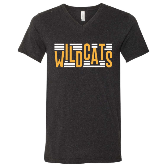 V-Neck Adult Wildcat Line Design Unisex TShirt