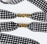 Game Day Gingham Shoe Lace Charm Set - ETA 8/30: Black