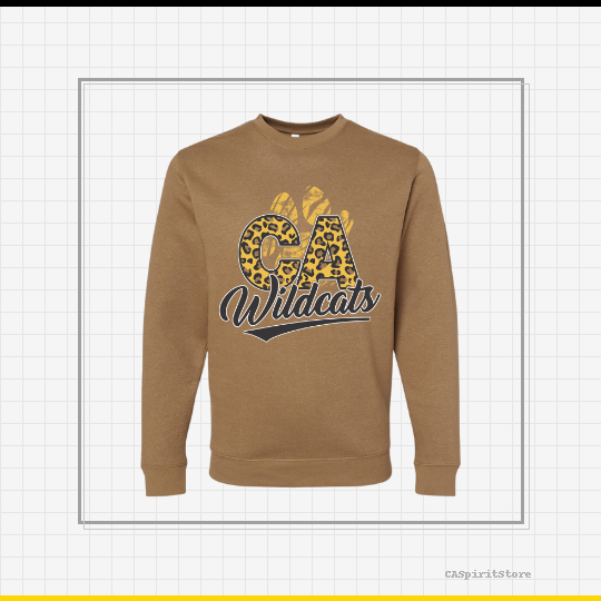 Brown CA Wildcats Paw SWEATSHIRT PRE-ORDER