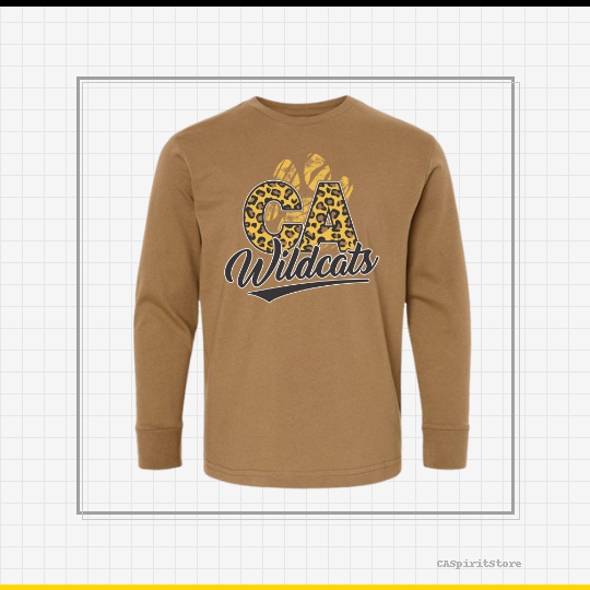 Brown CA Wildcats Paw Long Sleeve PRE-ORDER