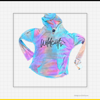 Terry Cloth Tie Dye Pullover with Puff Print