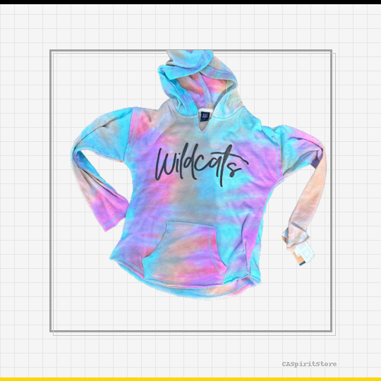 Terry Cloth Tie Dye Pullover with Puff Print