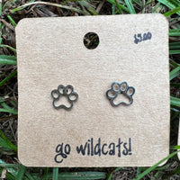Silver Color Wildcat Paw Earring