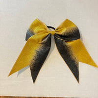Black & Gold Glitter Cheer Bow